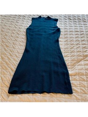 Freshman Sleeveless Mock Neck Midi Dress in Teal